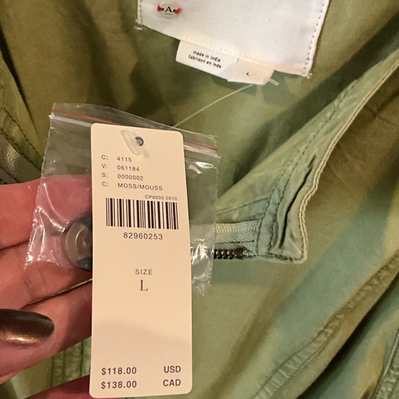 Green Anthropologie Zip-Up Jacket with Belt - Picture 5 of 5